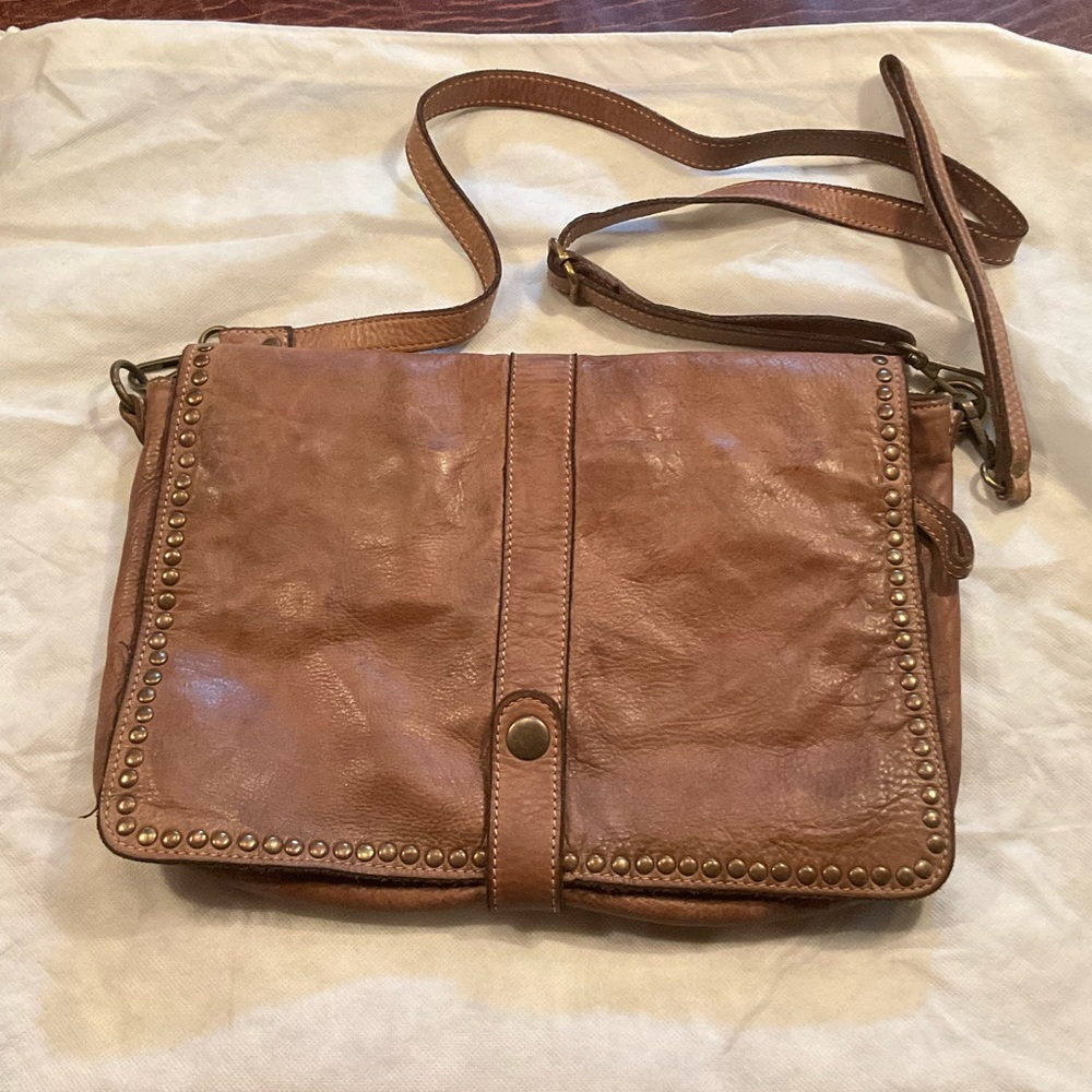 Genuine Italian Leather Messenger Crossbody Bag